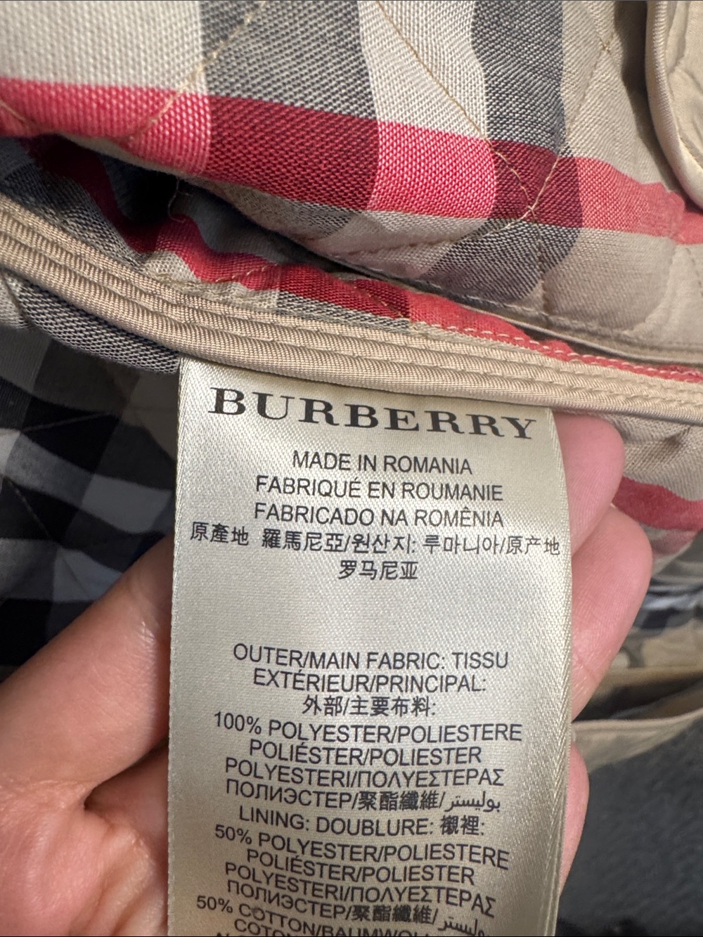 Burberry Quilted Beige Utility Jacket with Signature Check Lining- Size M - Picture 5 of 16